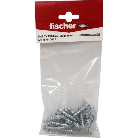 20 pattes à vis bois 7x150 - 7 x 30 mm - Fischer (1/5)