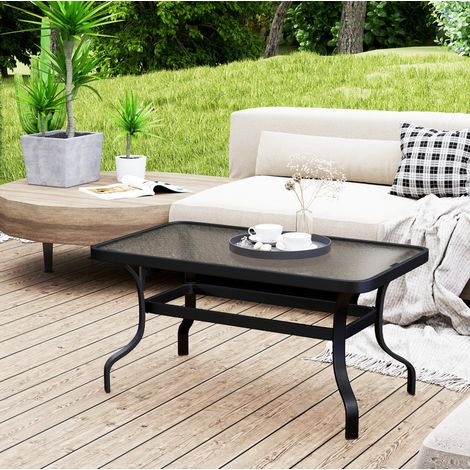table salon table basse exterieur 95x55 metal noir OKMYHOME (1/5)
