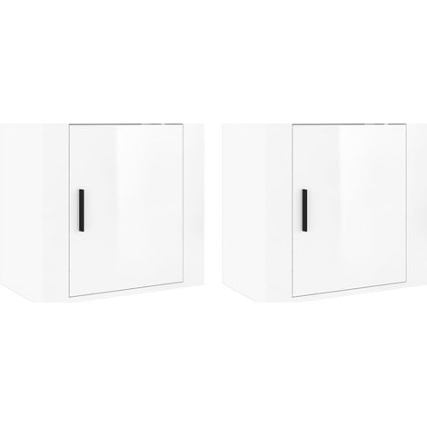 Maison Exclusive - Comodini a Muro 2 pz Bianco Lucido 50x30x47 cm