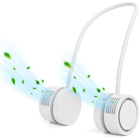 Ventilateur sans lame rechargeable pliable 1600mAh, 3 vitesses et puissance de refroidissement améliorée, ventilateur personnel USB (blanc) (1/5)