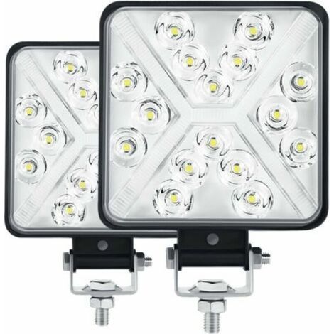 Coppia di fari da lavoro a LED da 4" per trattori, 300W 12000LM 6000K, fari a LED 4x4 IP67, fari ausiliari a LED per motociclette, lente quadrata 8D, luminosità estremamente elevata per trattori, SUV,