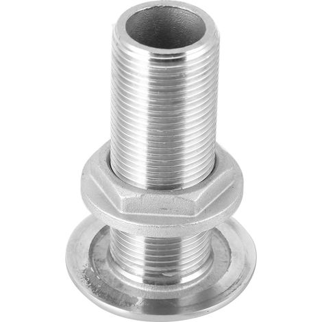 Sortie de vidange entièrement filetée de 3/4 de pouce pour eaux usées, drainage, ventilation et évacuation, avec trou pour tuyau en acier inoxydable. (1/5)