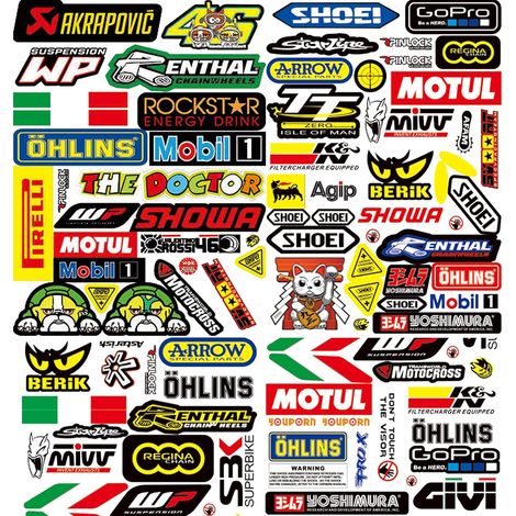 3 Feuilles Autocollant Vinyle, Design Humour, Résistant Eau, Pour Moto Vélo Casque (1/5)