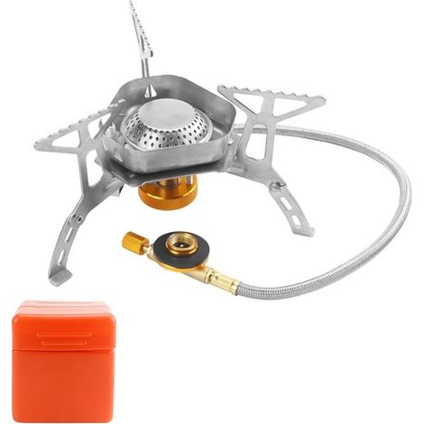 Gaskocher 3500 W mit Piezozündung und windfestem Design Leichter Campingkocher für 1 2 Personen für Outdoor Aktivitäten, Picknicks und Wanderunge