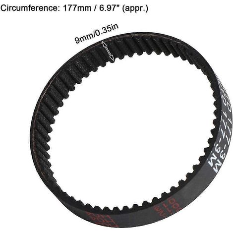 Courroie d'entraînement de rechange de 9 mm dentée pour raboteuse Black & Decker KW715 KW713 BD713 177 - Pièces en caoutchouc (1/5)