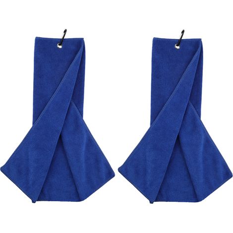 Lot de 2 serviettes de golf en microfibre, légères, excellente absorption, avec mousqueton, 40 x 40 cm (1/5)