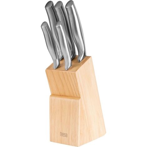 Set di coltelli da cucina Teesa Balanced 5 in 1 in acciaio inossidabile