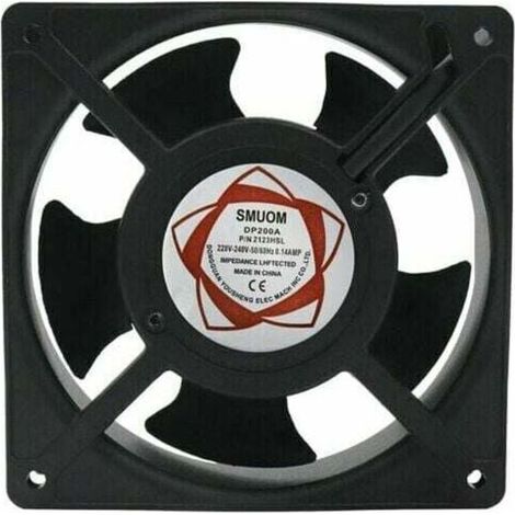 Ventilateur axial pour inserts de cheminée, encastrable, résistant aux hautes températures, pales métalliques, silencieux, universel, 120 x 120 x 38 mm (1/4)