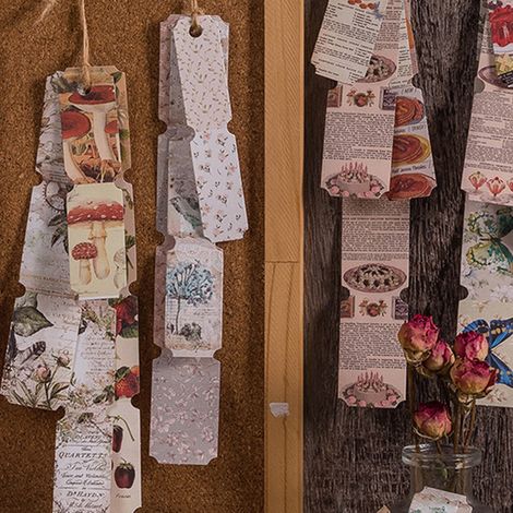 Momo Time Capsule Serie Retro Kreatives DIY Journal Dekor Sticker Pack - 36 Bögen mit Blumen und grünen Blättern (1/5)