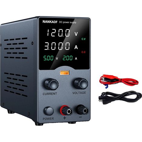 Gleichstromnetzteil, einstellbare Spannung, hochpräzises Display, schwarz GA1203H 120V3A (1/2)