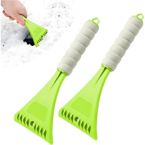 Hiver Vitre de Voiture Pelle à Neige, Grattoir à Glace avec Poignée Douce Antidérapante, Gratte-Givre Racloir en Plastique, Pelle À Neige Voiture, Pare Brise Outil d'hiver(Vert) (1/5)