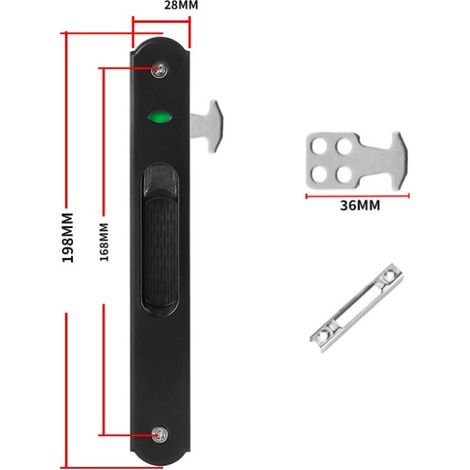 Serratura per porta scorrevole CHOYCLIT - Ferramenta per porte scorrevoli in acciaio inossidabile per uso domestico con serratura singola (1/5)