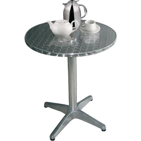 Table bistrot ronde inox aluminium (Ø)800 mm (1/5)