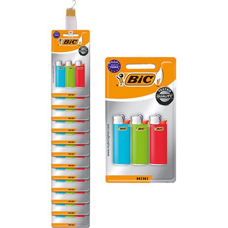 Encendedor mini j25 colores surtidos blíster 3 uds en tira de 12 uds (1/2)