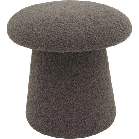 Pouf Mushy en tejido teddy tortora Ø 37 x H 38 cm