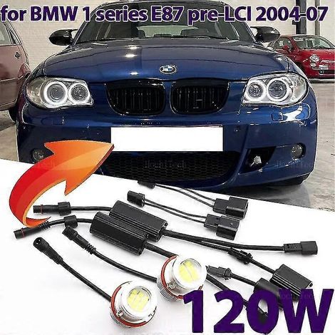 Für BMW 1er E87 116i 116d 118i 118d 120i 120d 130i (vor Facelift 04-07) – CAN-Bus-fehlerfreie LED-Angel-Eyes-Positionsleuchten (1 Stück, weiß)