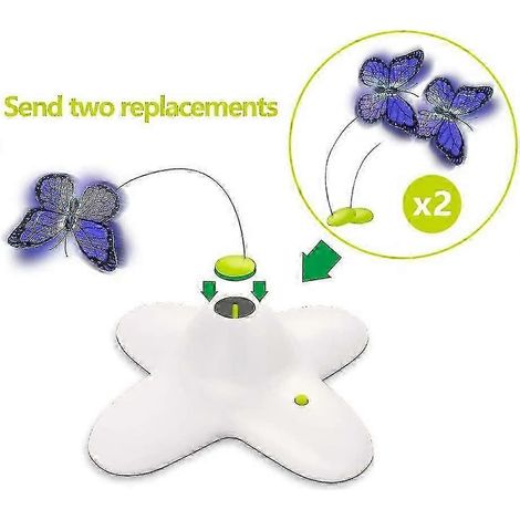 Jouet interactif pour chat papillon avec deux papillons lumineux de rechange (1/5)