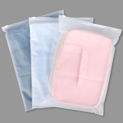 Clothing Storage Bag, 25 Pieces 25 x 35 cm Plastic Zippered Clothing Pouch, Frosted Storage Bag, Suitcase Organizer for Clothes (with Ventilation Holes) (1/5)