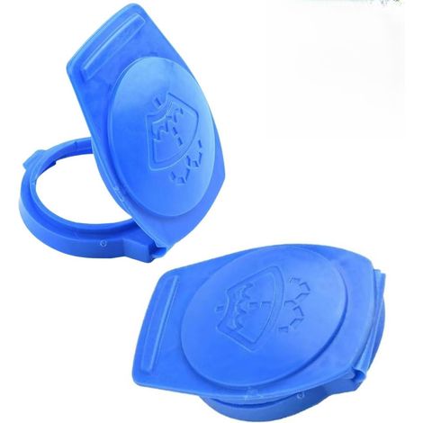 2 Pieces Bouchon Lave Glace Bleu en Plastique,7.6x5.7x1.5cm Compatible 3Q0955455,Couvercle de Réservoir d'eau,Couvercle Reservoir Liquide Lave Glace (1/5)