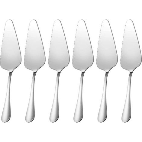 Juego de 6 palas para pastel de acero inoxidable, perfectas para cumpleaños, bodas y fiestas. Incluye espátula para pizza y pala para pastel. (1/5)
