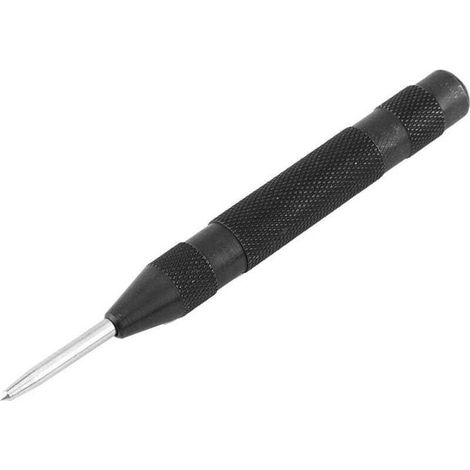 1 Pc Pointeau Automatique Poinçon Metal Force Règlable Mèche en Acier gardé dans la Voiture pour Briser les Vitres en cas d'Urgence (Noir)