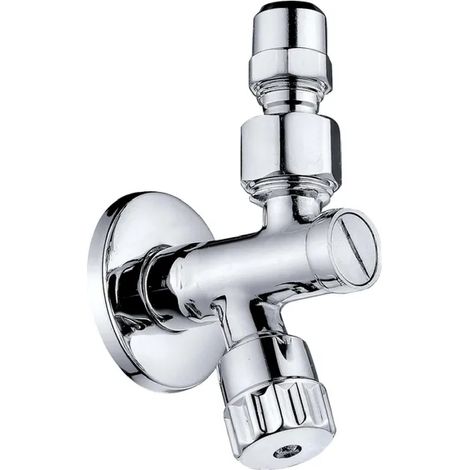 Rubinetto sottolavabo a snodo con filtro e chiusura a leva, completo di rosone -1/2" (1/4)