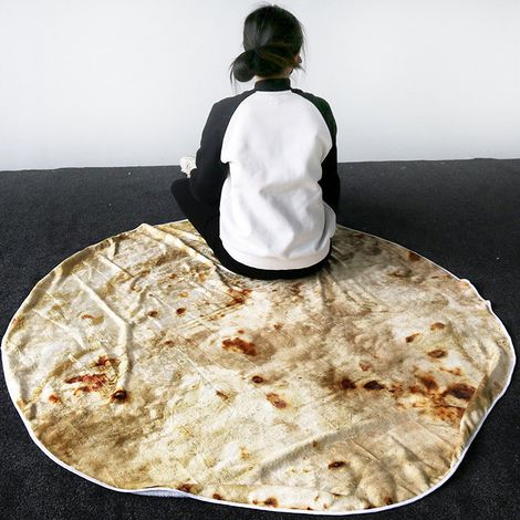 Couverture de plage ronde géante Burritos Tortilla, douce et confortable, en peluche originale pour enfants et adultes (1/2)