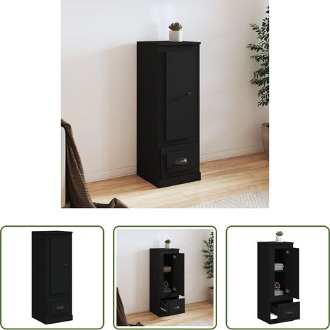 Holzwerkstoff - Highboard Schwarz 36x35,5x103,5 cm Holzwerkstoff (1/5)