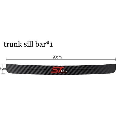 (1 pièce) Bande adhésive de protection en fibre de carbone pour seuil de porte de voiture, film protecteur imperméable, compatible avec les modèles suivants : Focus ST x2, Focus 3, Kuga, Mondeo et Eco (1/4)