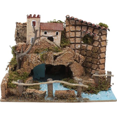 Ponte su Fiume per Presepe 20x14x17 cm - 11414B (1/4)