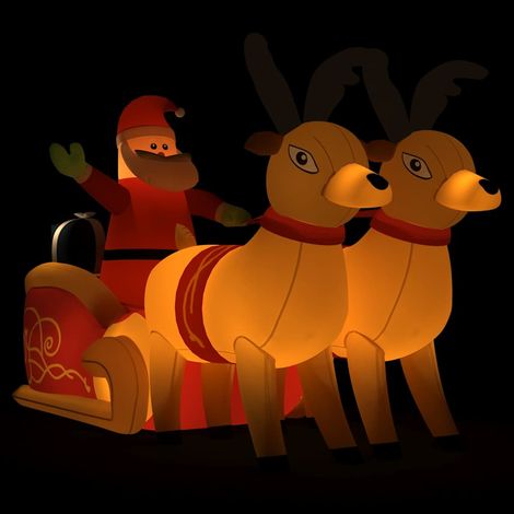 Christmas Inflatable Santa and Reindeer Decoration LED 130 cm vidaXL (1/5)