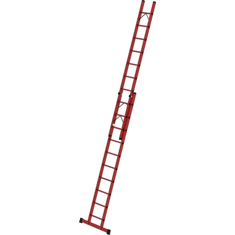 Günzburger Steigtechnik Echelle coulissante à échelons 2 pièces en PRV sans traverse 2 x 10nombre de barreaux - 036110 (1/4)