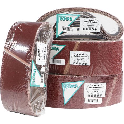 Eckra Schleifband 100x610 mm 35 Schleifbänder Mix Sortiment Korn 24-60-100-180