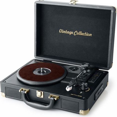 Platine vinyle Bluetooth 3 vitesses 33/45/78 tours – Port USB et carte SD – 2 enceintes intégrées – MT103GD – Muse