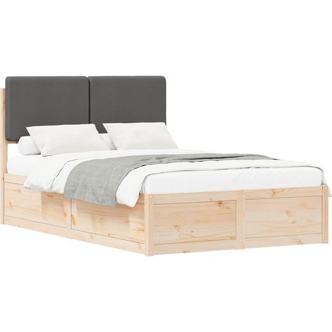 Maison Exclusive - Letto con Testiera Rivestita Grigio scuro 120 x 190 cm (1/5)
