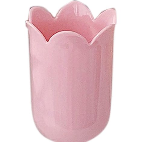 Porte-crayons en forme de tulipe, accessoire photo vintage innovant, grande capacité, rose, idéal pour le bureau, la salle d'étude ou la maison. (1/5)