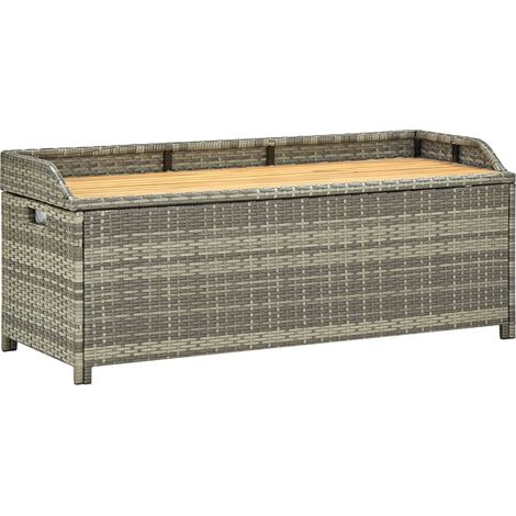 Panca da giardino mobili da giardino per esterni terrazza portaoggetti da giardino 120 cm resina intrecciata grigia 020011804