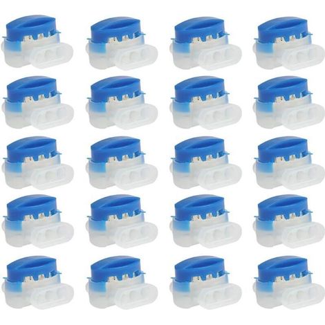 Conectores de cable de gel de 20 piezas, terminal de 3 hilos, ABS impermeable, para instalación de cortacéspedes robóticos para exteriores, no requiere pelado.