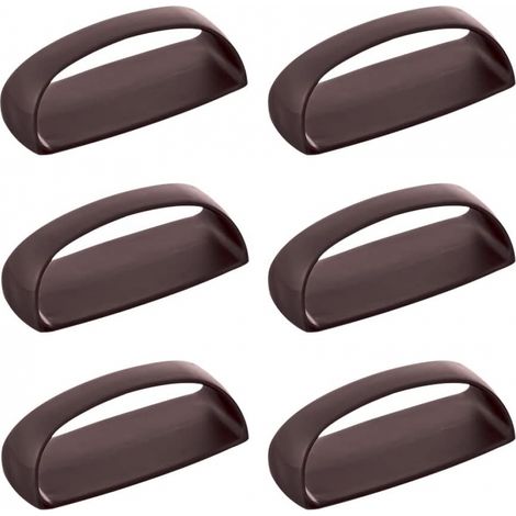 Set mit 6 selbstklebenden Griffen für Schubladen, Schiebetüren, Glasfenster, Schränke, kein Bohren erforderlich, 6 Stück/Set (Kaffee)