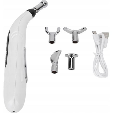 Appareil d'électrostimulation avec électrodes, massage EMS blanc et argent, tonification et récupération musculaire (1/5)