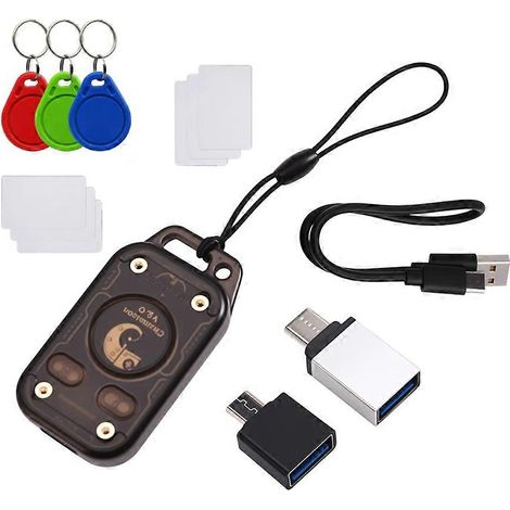 Chameleon V3.0 125K 13,56M Lecteur de cartes à puce RFID avec copieur d'étiquettes IC et NFC (lecture/écriture) + porte-clés 3xUID + carte 3xUID + carte 3xCUID (1/5)