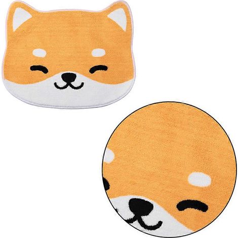 Tapis de sol orange compatible avec tapis de bain, lot de 3 tapis en forme d'animaux, antidérapants et absorbants. (1/4)