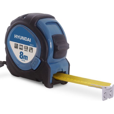 Hyundai 59331 flessometro magnetico metro a nastro 8 mt professionale con cinturino e clip da cintura (1/5)