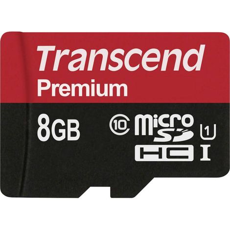 Carte microSDHC Transcend Premium 8 GB Class 10, UHS-I (1/3)
