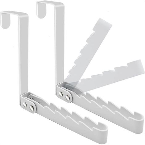 Étendoir à linge pliable et robuste à suspendre à une porte, pour vêtements, manteaux et serviettes, blanc. (1/4)