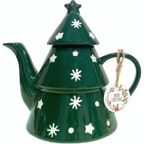 Théière porcelaine Noël 820 ml sapin (1/5)