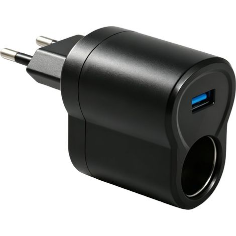 Adattatore per accendisigari Presa di corrente da 220 V a 12 V, Convertitore trasformatore 12 V 220 V per auto, Presa accendisigari da 12 V con porta USB per GPS, Fotocamera, Adattatore di alimentazio (1/5)