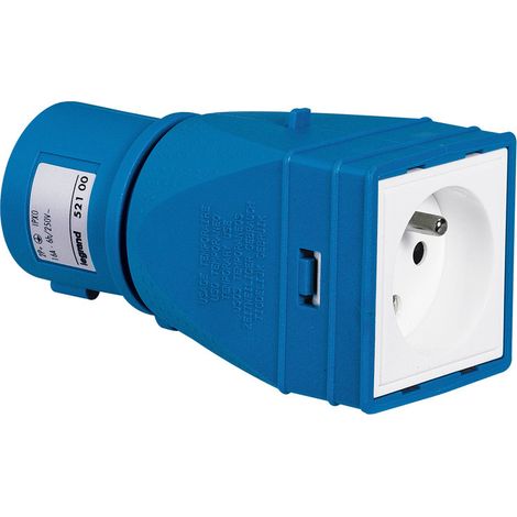 Legrand – Adaptateur électrique 2P+T 16A 250V – Tension 200-250V – IPX0 – Pour usage temporaire – Normes NF C 61314 et NF EN 60309-2 (1/4)