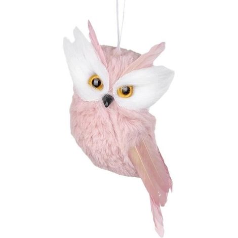 Eulenförmige Weihnachtsornamente, Anhänger mit simulierten Federn, hängende Tiergeschenke für Feiertage und Halloween (1/4)