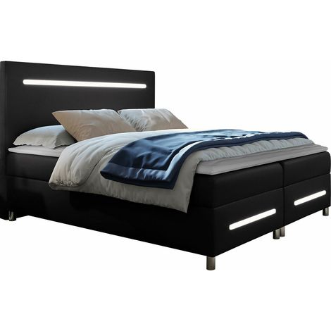 Lit boxspring Pluvia, Soft 011, Continental, Double, 180x200, Faux cuir, Disponible, 180x212x120cm, LED: Disponible (1/5)